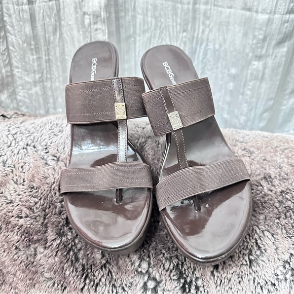 BCBGeneration Dark Brown Wedge Sandals 9.5 - Picture 10 of 12